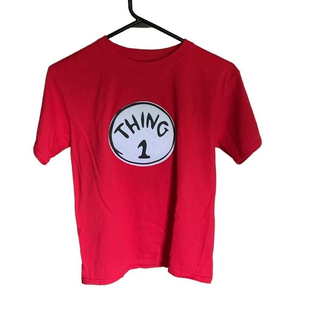 Gildan Dr. Seuss Thing 1 Youth Red Crew Neck Short Sleeve T-shirt